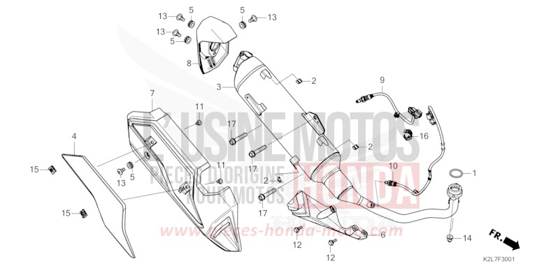 EXHAUST MUFFLER (ADV350AS) for ADV 350 MAT RUTHENIUM SILVER METALLIC (NHB88) from 2025